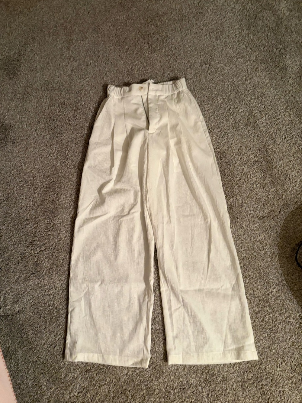 Women’s White Wide-Leg Cotton Pants